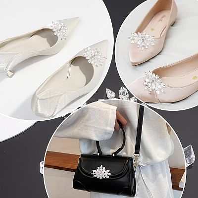 2Pcs Detachable Flower Shoe Decoration AJEW-FG0002-05-1