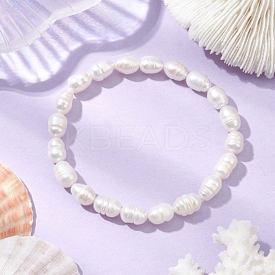 Natural Pearl Beads Stretch Bracelets for Women BJEW-JB11321-1