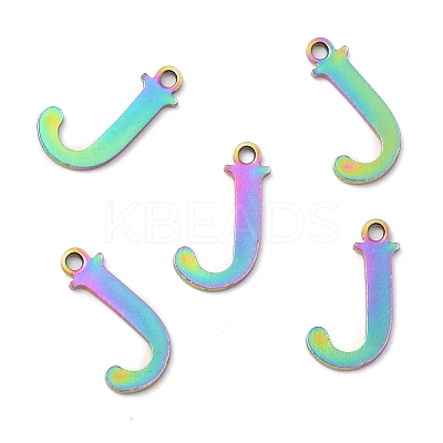 Ion Plating(IP) 304 Stainless Steel Alphabet Charms STAS-H122-J-M-1