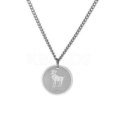 Non-Tarnish 304 Stainless Steel 12 Constellation Pendant Necklaces for Sweater FZ0908-8-1