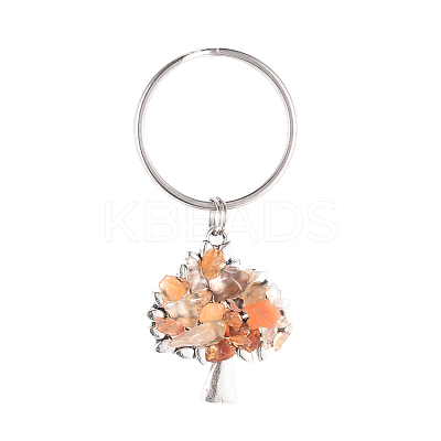 Chip Natural & Synthetic Gemstone Keychain Sets KEYC-JKC00219-1
