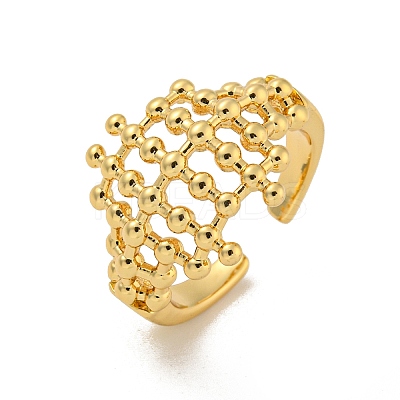 Brass Hollow Wide Open Cuff Rings RJEW-N046-08G-RS-1