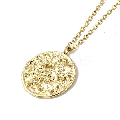 Brass Micro Pave Clear Cubic Zirconia Pendants Necklaces NJEW-K269-03A-G-1