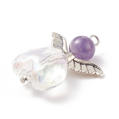 Natural Amethyst AB Color Acrylic Pendants PALLOY-TA00001-01-1