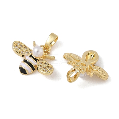 Brass Micro Pave Cubic Zirconia Pendants KK-F924-02G-02-1