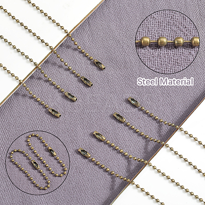 100Pcs Steel Ball Chains for Price Tag Chains FIND-SP0002-58AB-1