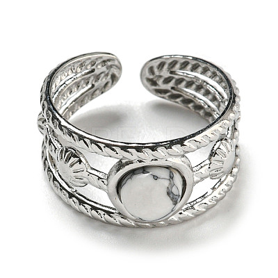 304 Stainless Steel Open Cuff Rings RJEW-C079-14P-1