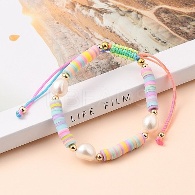 Adjustable Nylon Cord Braided Bead Bracelets BJEW-JB05490-03-1