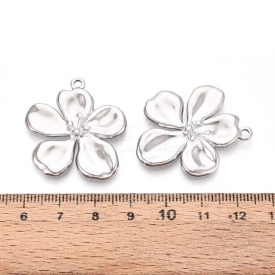 304 Stainless Steel Flower Pendants LS-STAS-T067-30P-1