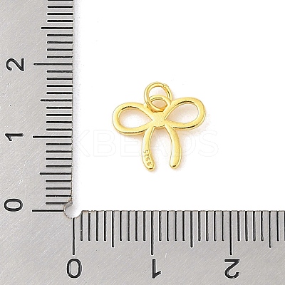 925 Sterling Silver Bowknot Charms with Jump Rings & 925 Stamp STER-P059-02A-G-1