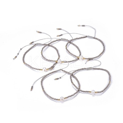 Adjustable Nylon Cord Braided Bead Bracelets BJEW-P256-B01-1