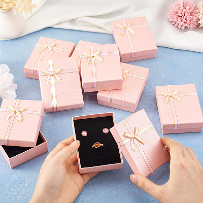 Rectangle Paper Jewelry Set Storage Boxes with Bowknot CON-TAC0014-04C-1