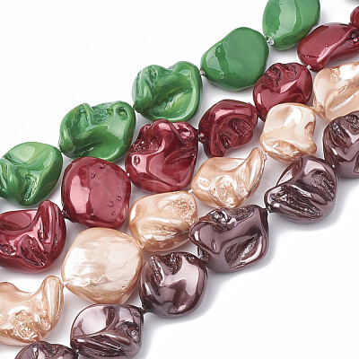 Shell Pearl Beads Strands BSHE-Q031-15-1