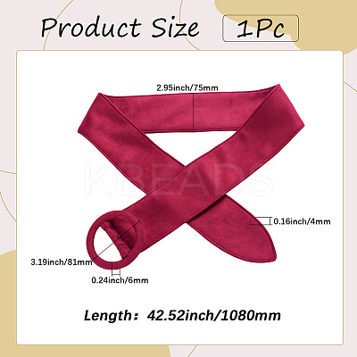 Faux Suede Waist Belt with Clasp for Shirt Dress Overcoat AJEW-WH20019-26B-1