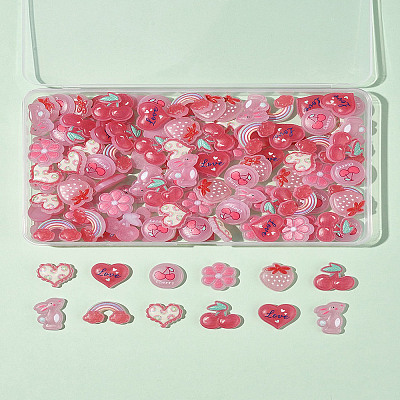 120Pcs 8 Style Plastic Enamel Cabochons KY-FS0001-38-1