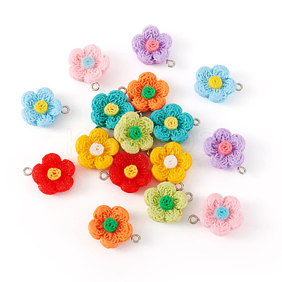 16Pcs 8 Colors Opaque Resin Pendants RESI-TA0002-56-1