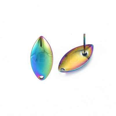 Rianbow Color 304 Stainless Steel Stud Earring Findings STAS-N098-021-1
