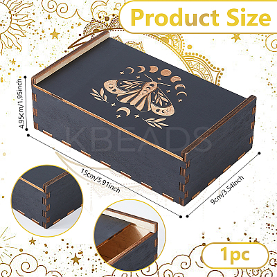 Pentagram Engraved Wooden Tarot Storage Boxes CON-WH0089-144B-1