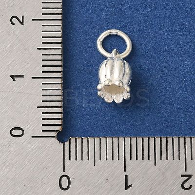 925 Sterling Silver Tulip Flower Charms with Jump Rings FIND-U013-08S-01-1