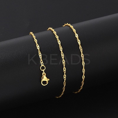 Brass Singapore Chains Necklaces for Women NJEW-D302-34G-1