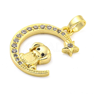 Brass Micro Pave Clear Cubic Zirconia Pendants FIND-Z044-03I-1