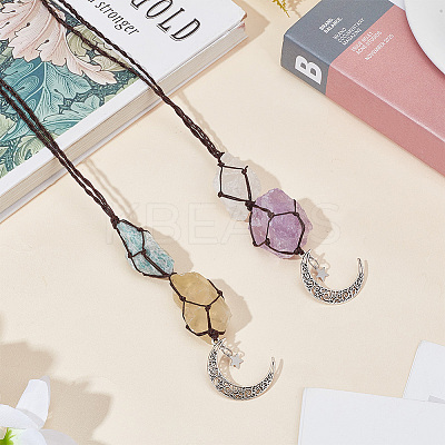 2Pcs 2 Style Cotton Braided Pendant Decorations HJEW-AR0001-11A-1