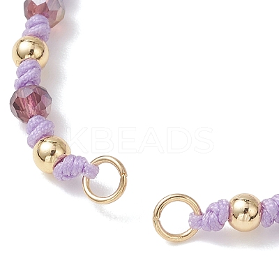 AB Color Plated Faceted Rondelle Glass Braided Bead Bracelet Making AJEW-JB01544-1