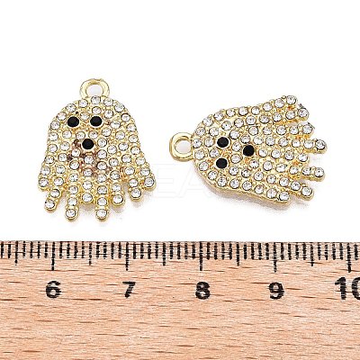 Rack Plating Alloy Rhinestone Pendants PALLOY-T091-04KCG-RS-1