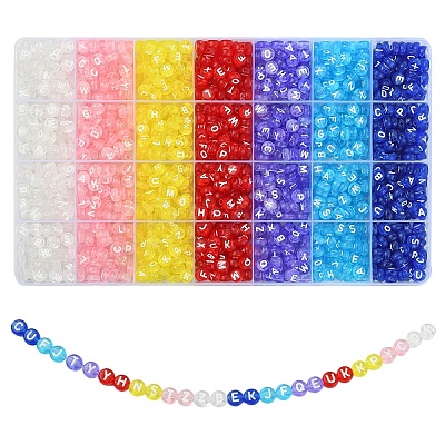 1750Pcs 7 Colors Transparent Acrylic Beads TACR-YW0002-47-1