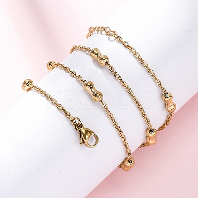 304 Stainless Steel Bone Rope Chain Necklaces NJEW-C073-09G-1