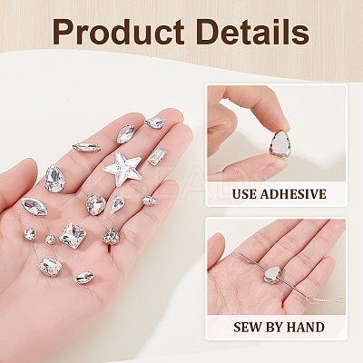 410Pcs 16 Styles Sew on Glass Rhinestone RGLA-ME0001-05-1