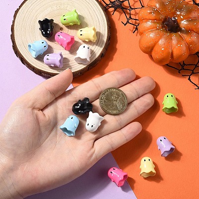 14Pcs 7 Colors Opaque Acrylic Beads MACR-YW0004-10-1