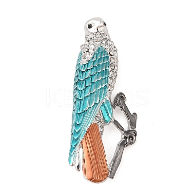 Bird Zinc Alloy Rhinestone Pins JEWB-S027-03P-B-1