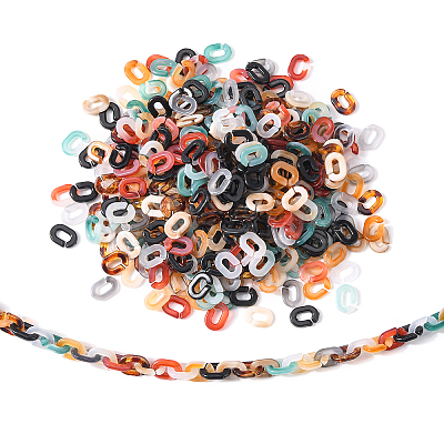 560Pcs 7 Colors Opaque Acrylic Linking Rings SACR-CJ0001-18-1