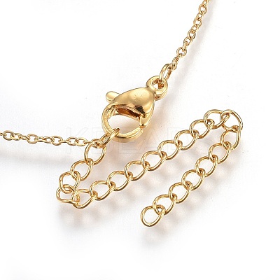304 Stainless Steel Brass Cubic Zirconia Pendant Necklaces LS-NJEW-O108-13G-1