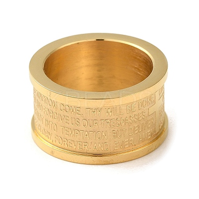 PVD Vacuum Plating 304 Stainless Steel Lord's Prayer Linking Rings RJEW-C085-01G-1