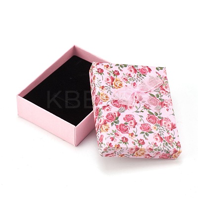 Flower Pattern Cardboard Jewelry Packaging Box CBOX-L007-007C-1