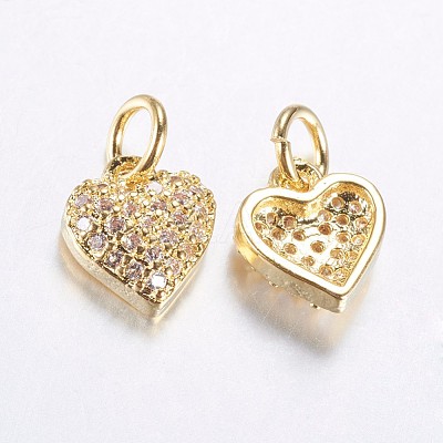 Long-Lasting Plated Brass Micro Pave Cubic Zirconia Charms ZIRC-F069-41G-1