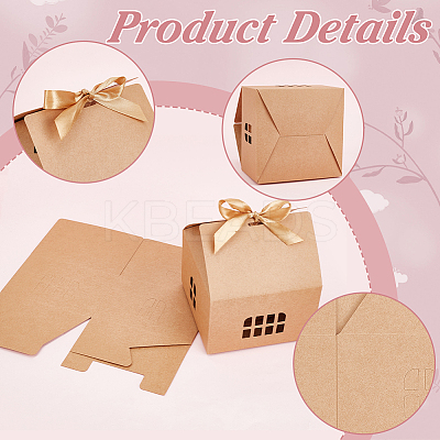 House Shaped Kraft Paper Folding Gift Box with Hollow Window and Ribbon AJEW-WH0166-88A-1