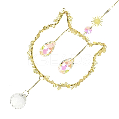 Metal Hanging Suncatchers HJEW-P018-D01-1