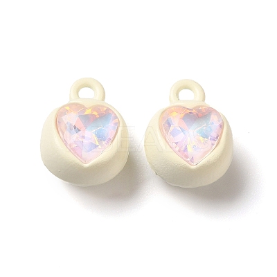 Spray Paint Alloy Rhinestone Pendants PALLOY-S186-11I-1