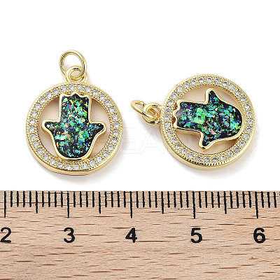 Brass Micro Pave Clear Cubic Zirconia Pendants KK-L213-039G-01-1