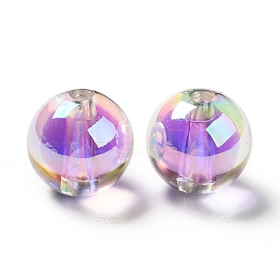 Two Tone UV Plating Rainbow Iridescent Acrylic Beads TACR-D010-03A-07-1