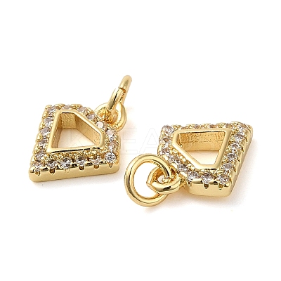 Brass Micro Pave Cubic Zirconia Pendants KK-E048-08G-1