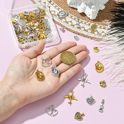 60Pcs 20 Styles West Cowboy Theme Tibetan Style Alloy Pendants TIBEP-YW0001-98-1