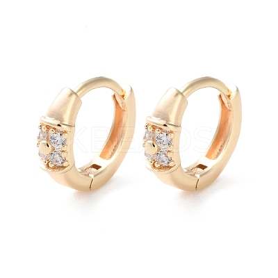 Rack Plating Brass Clear Cubic Zirconia Hoop Earrings EJEW-S241-10G-1