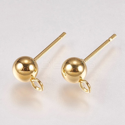 202 Stainless Steel Stud Earring Findings STAS-G173-12G-5mm-1
