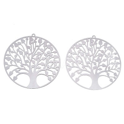Non-Tarnish 201 Stainless Steel Filigree Pendants LS-X-STAS-R102-37P-1
