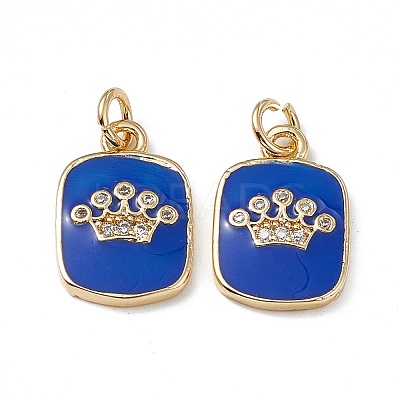 Brass Micro Pave Cubic Zirconia Enamel Pendants KK-E068-VB149-1-1