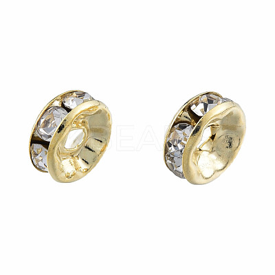 Brass Pave Clear Cubic Zirconia Beads KK-N259-39C-01-1